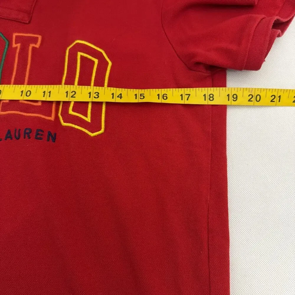Polo Ralph Lauren Polo Shirt Mens Small Classic Fit Red Spellout Logo